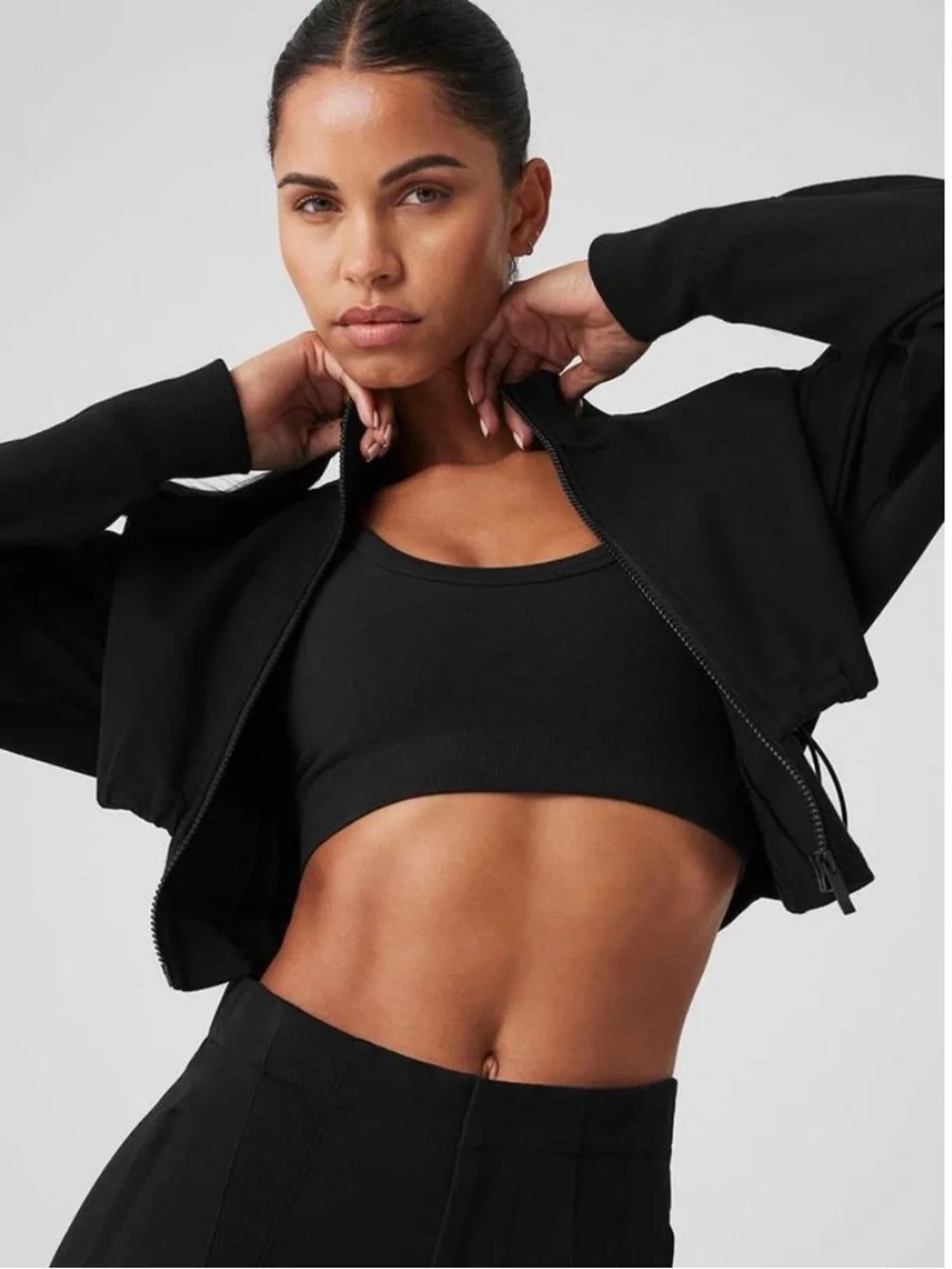 Alo On Point Cropped Moto Jacket Black Small Great Condition!